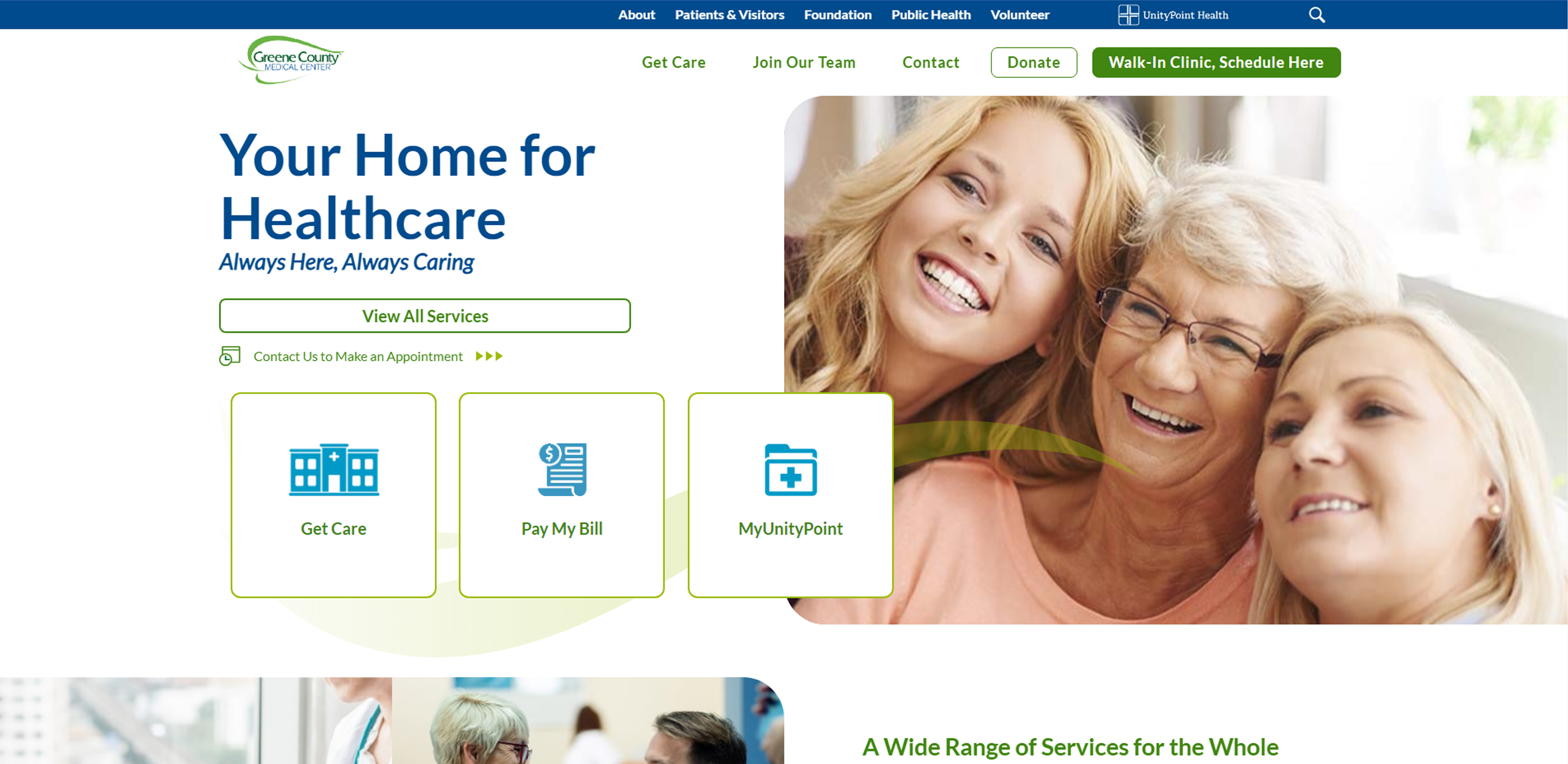 Greene County Medical Center's New Website Design Inclu